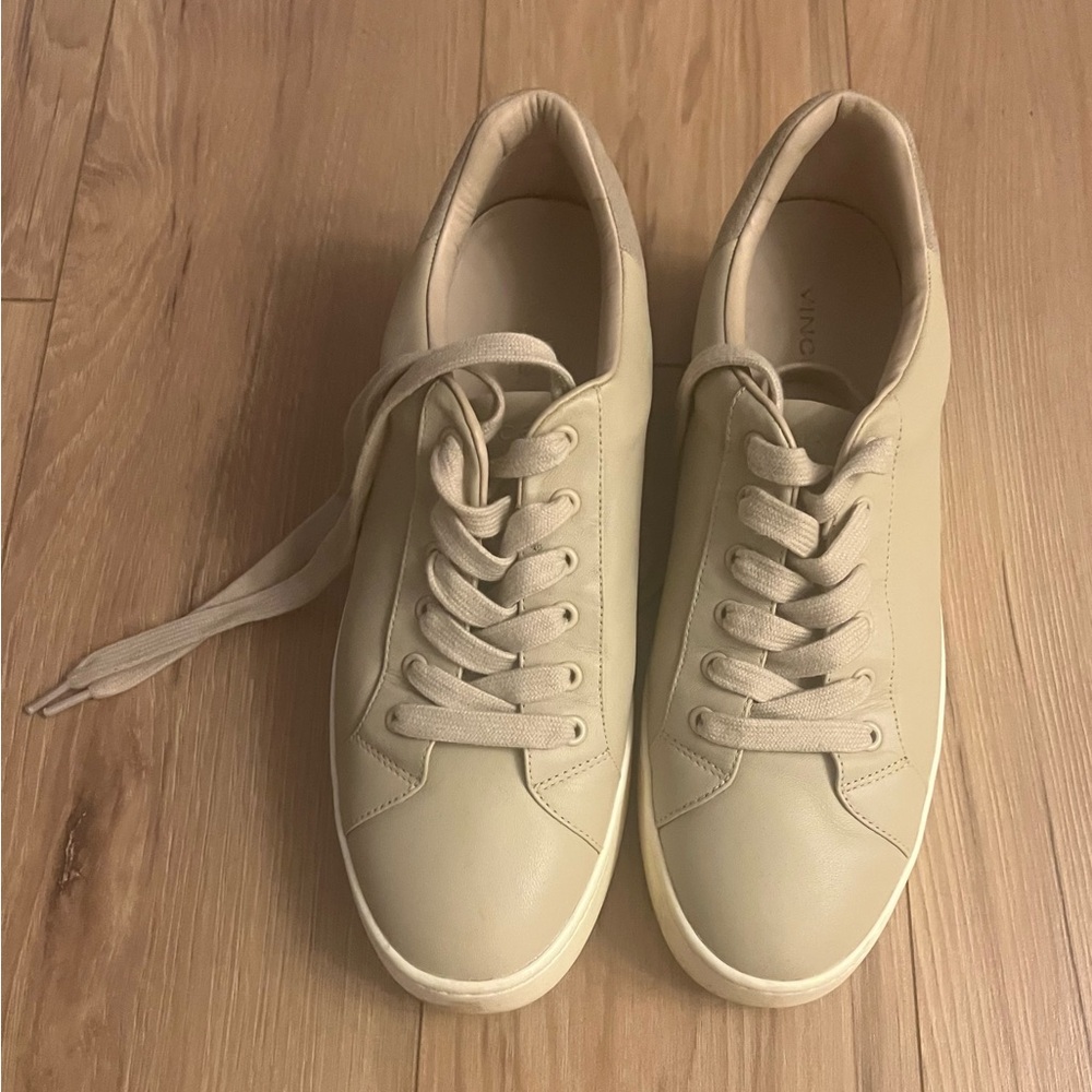 Vince Leather Sneakers Women’s Size 9 Cream - Picture 3 of 7